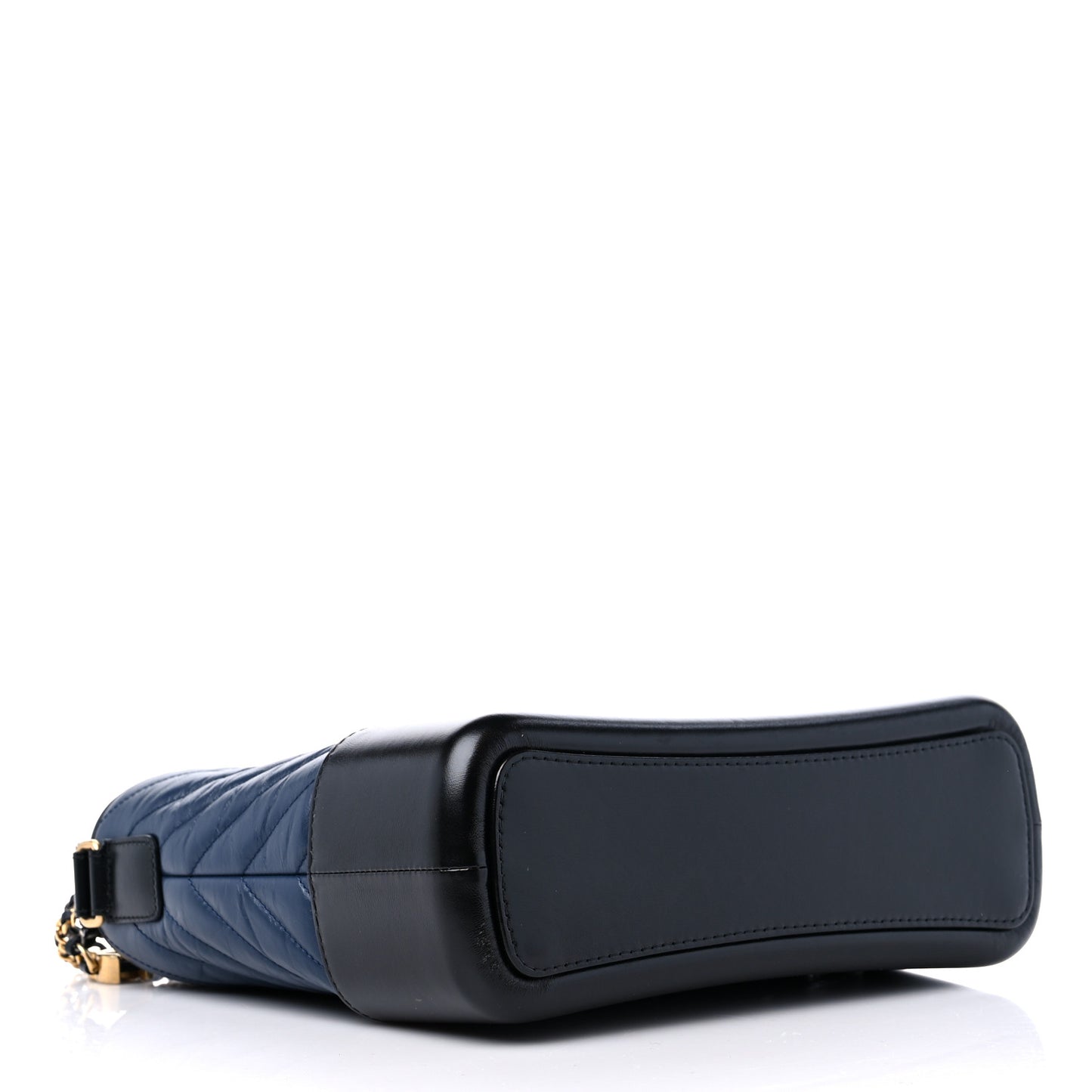 Aged Calfskin Chevron Quilted Medium Gabrielle Hobo Navy Black