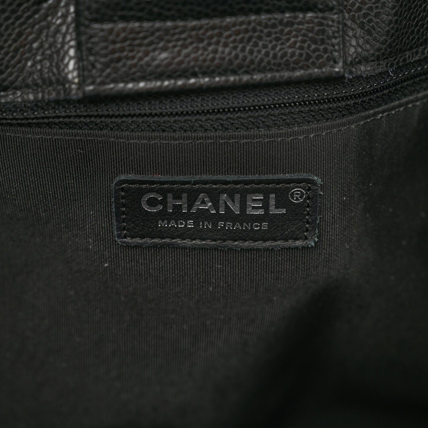 Caviar Quilted Large Shopping Tote Black