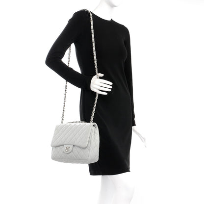 Chanel Washed Caviar Jumbo Single Flap Grey 2 of 9