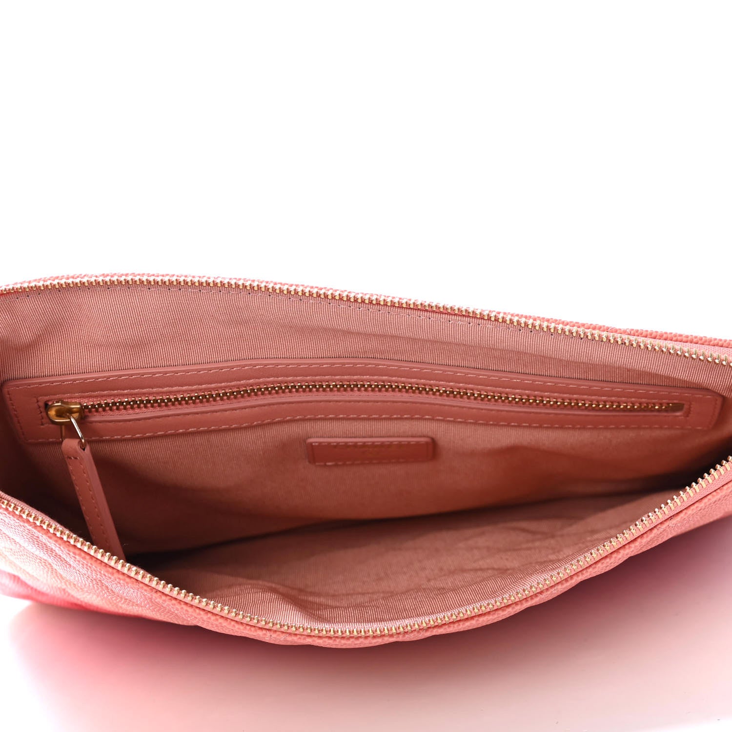 Chanel Caviar Quilted Ombre Medium Cosmetic Case Coral 6 of 8