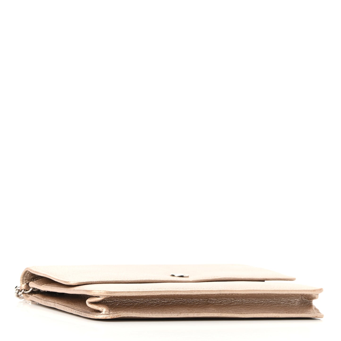 Metallic Goatskin Wallet On Chain WOC Gold