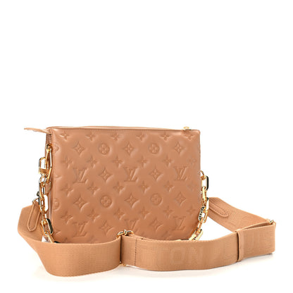 Louis Vuitton Lambskin Embossed Monogram Coussin PM Camel 3 of 8
