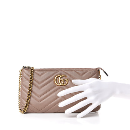 Gucci Calfskin Matelasse Mini GG Marmont Chain Bag Porcelain Rose 2 of 5
