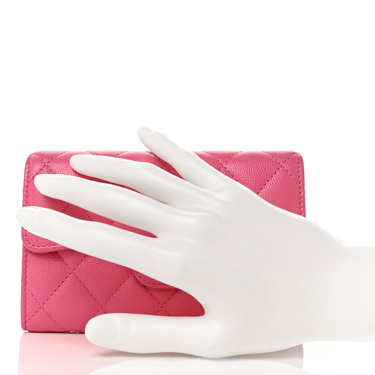 Caviar Quilted Medium Flap Wallet Pink