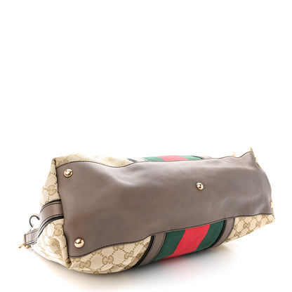 Gucci Monogram Web Medium Rania Top Handle Bag Brown 4 of 15