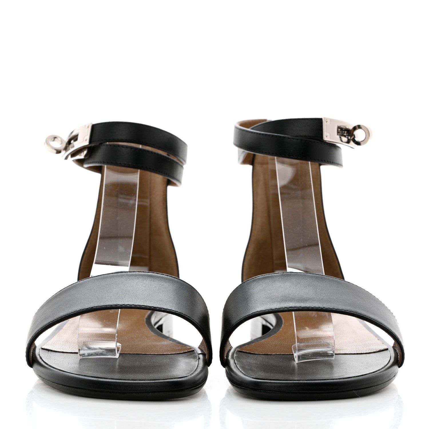 Hermes Heritage Calfskin Baia Sandals 37 Black 2 of 10