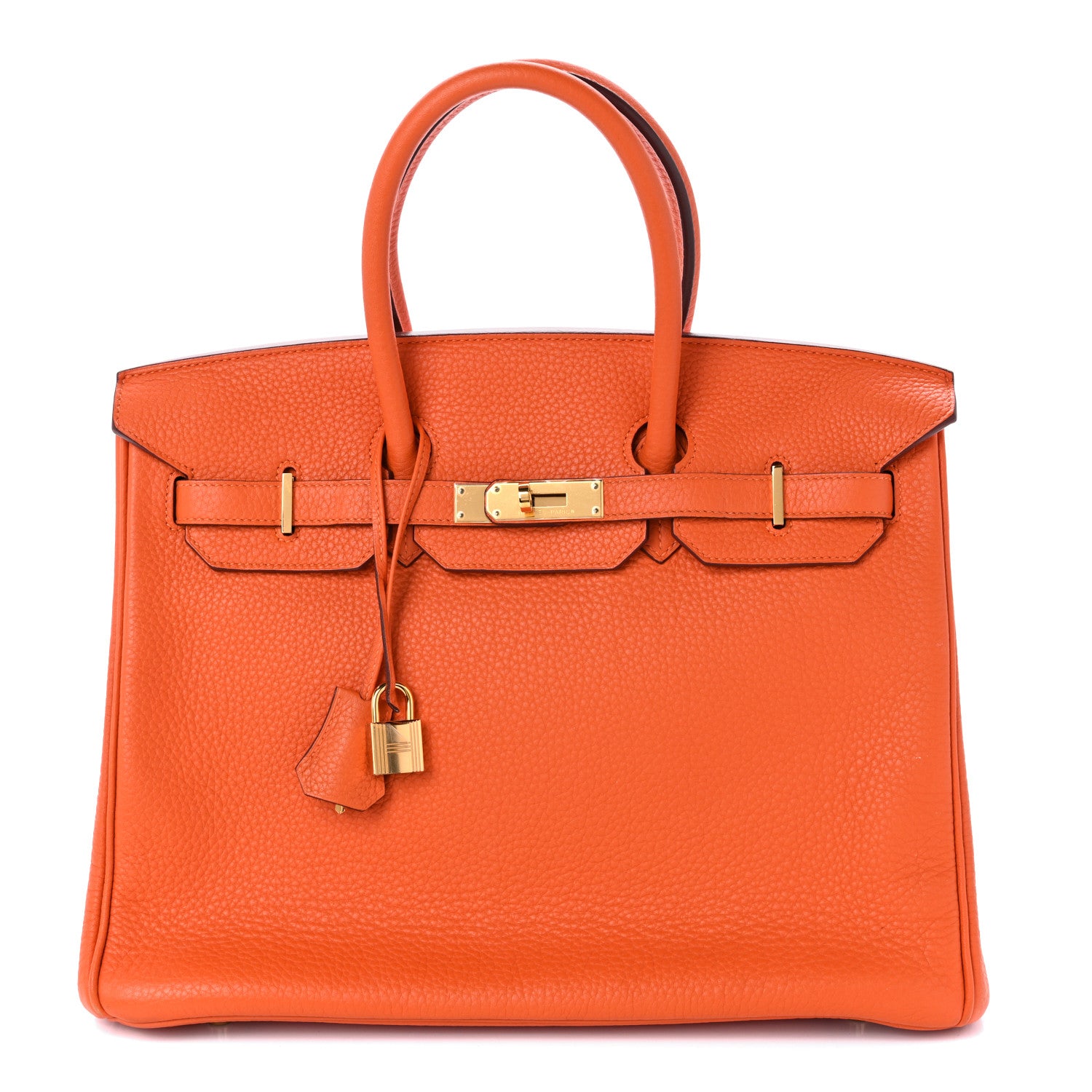 Hermes Taurillon Clemence Birkin 35 Orange 1 of 13