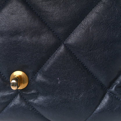 Chanel Lambskin Quilted Maxi Chanel 19 Flap Navy 11 of 11
