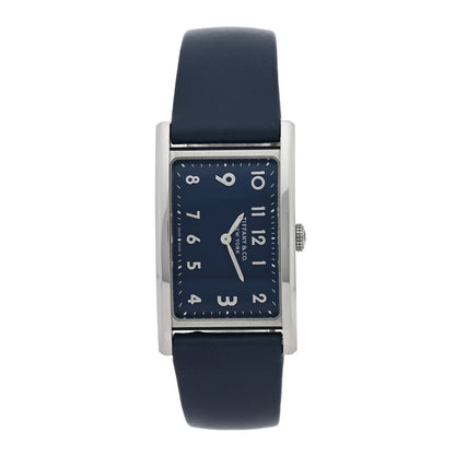 Tiffany Stainless Steel Calfskin 22mm East West Quartz Watch Blue 1 of 5