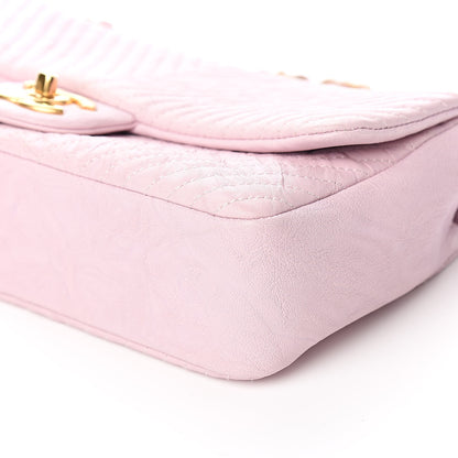Chanel Wrinkled Lambskin Chevron Quilted Medium Flap Light Pink 9 of 11