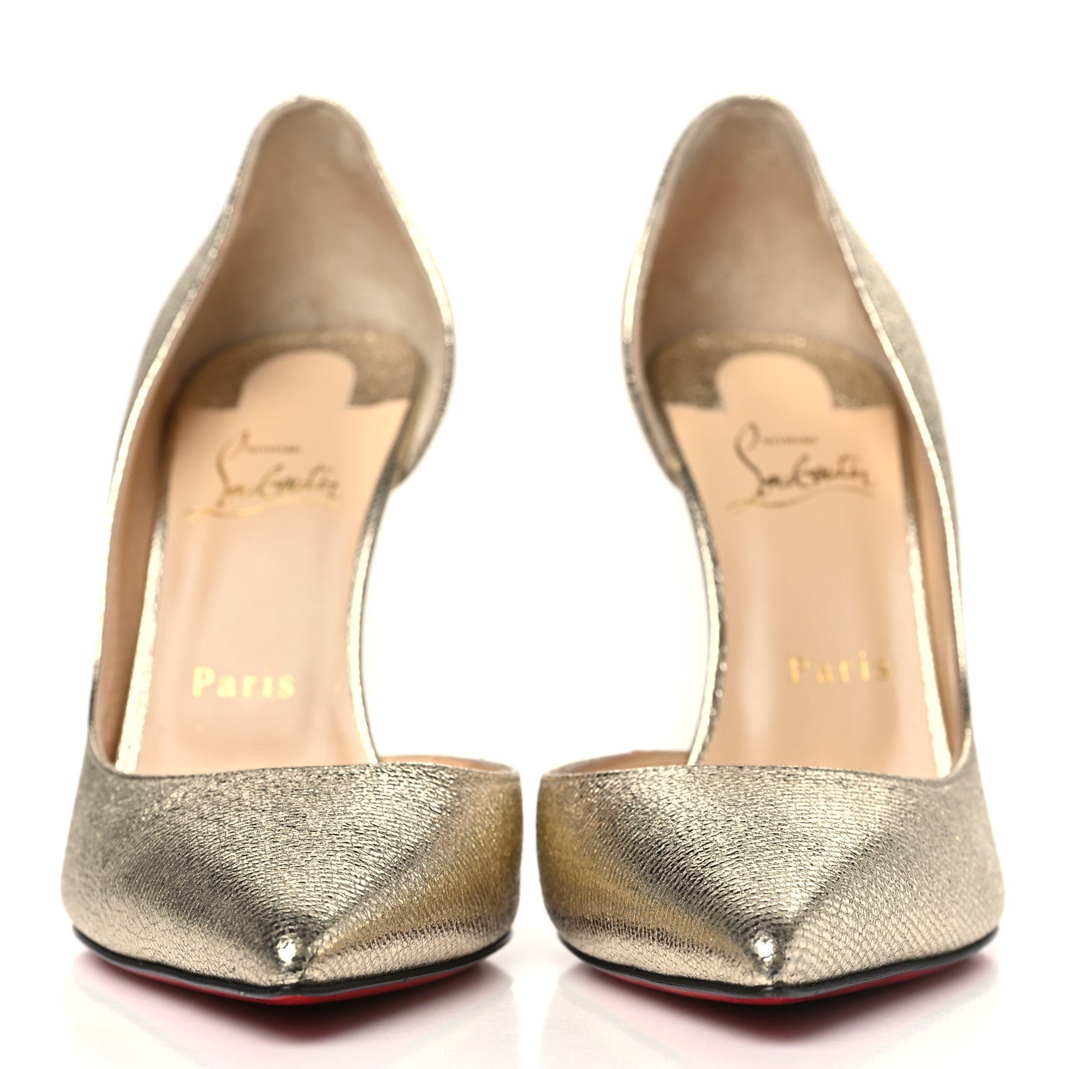 Christian Louboutin Calf Lame Tweed Iriza 100 Pumps 39.5 Platine 2 of 9
