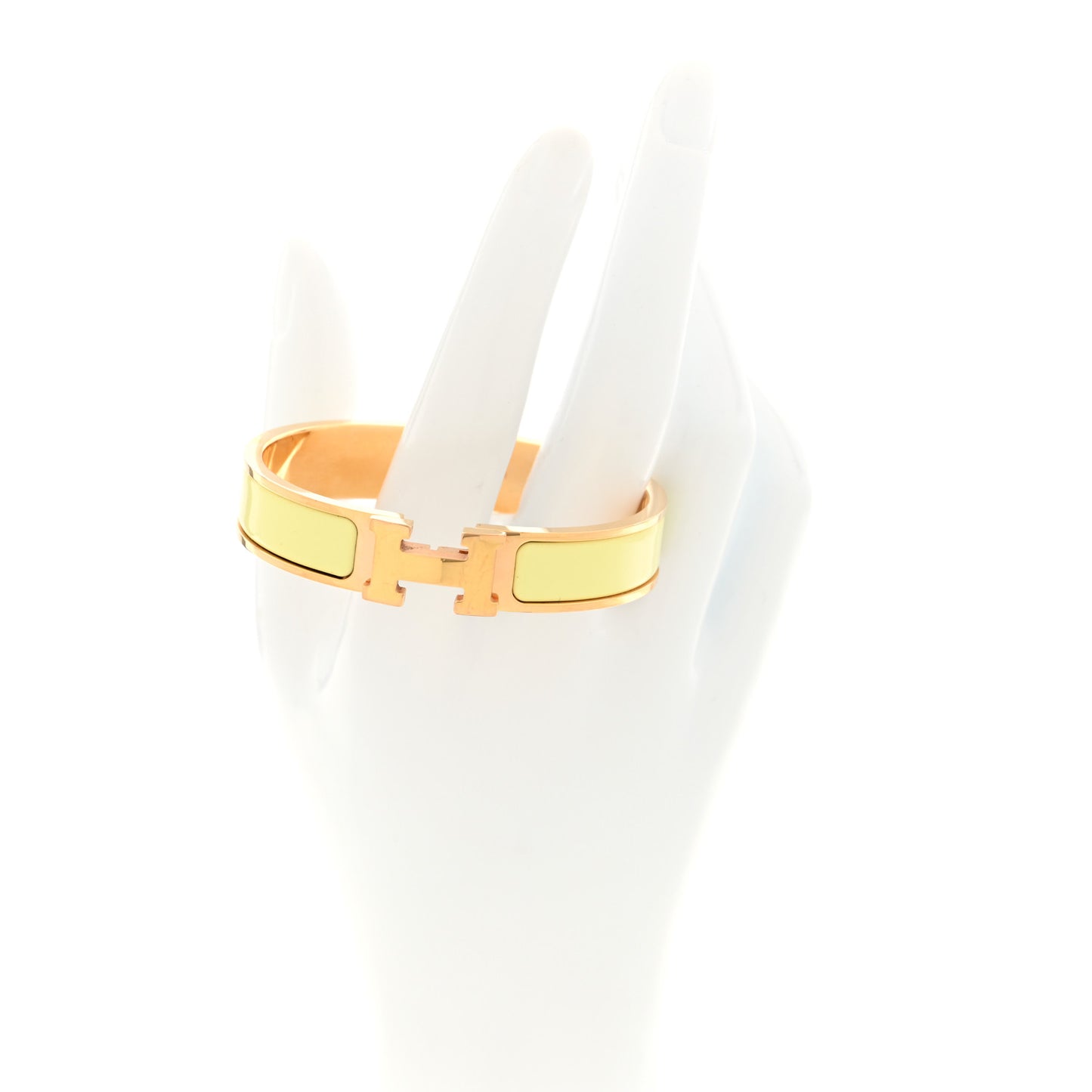 Enamel Narrow Clic Clac H Bracelet PM Jaune Bourgeon