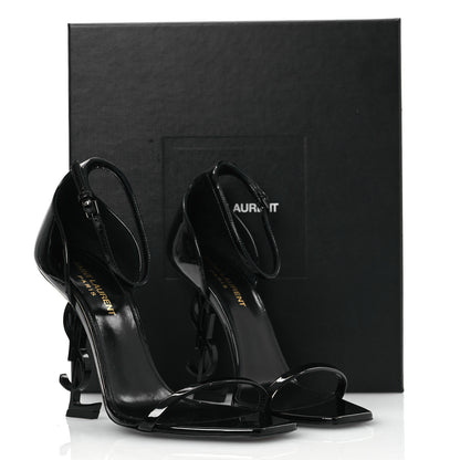 Saint Laurent Patent Calfskin Opyum 110 Sandals 38.5 Black 13 of 13