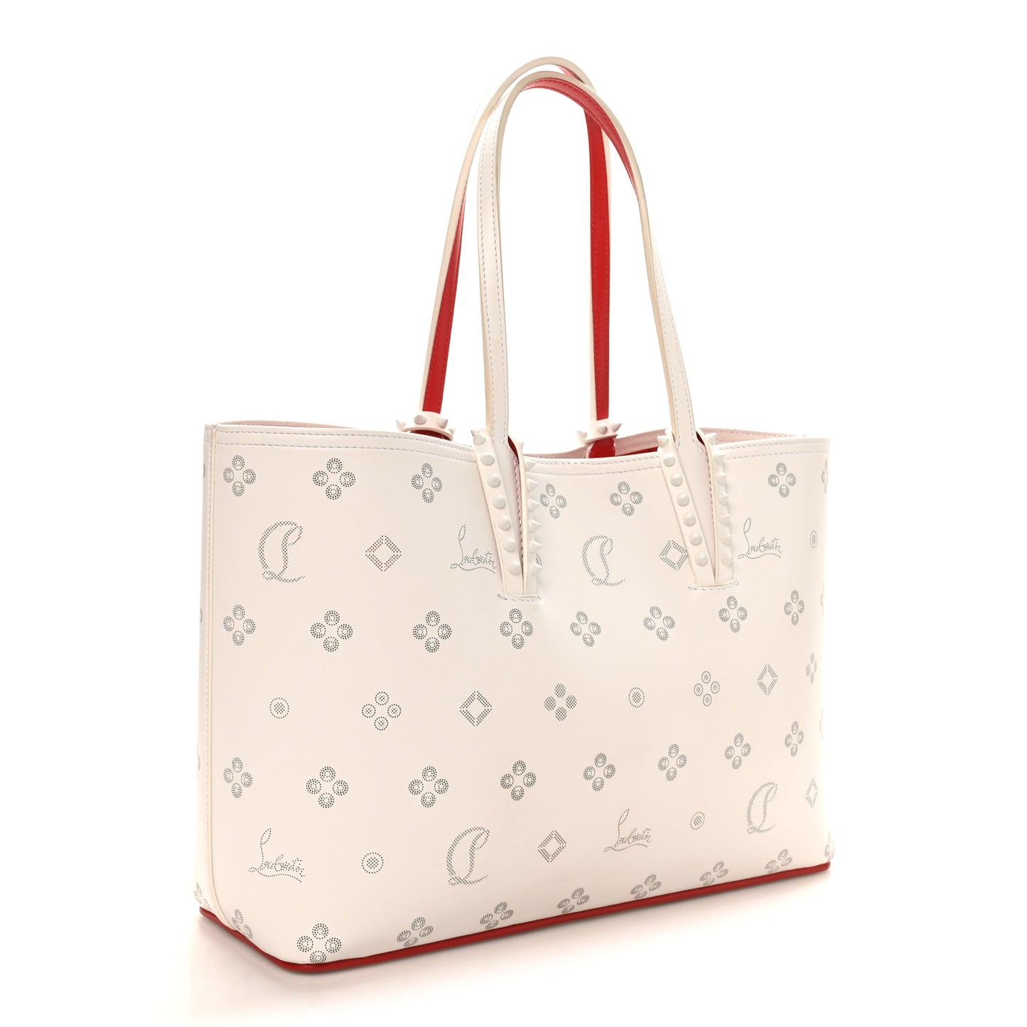Calfskin Loubinthesky Mini East West Cabata Tote White