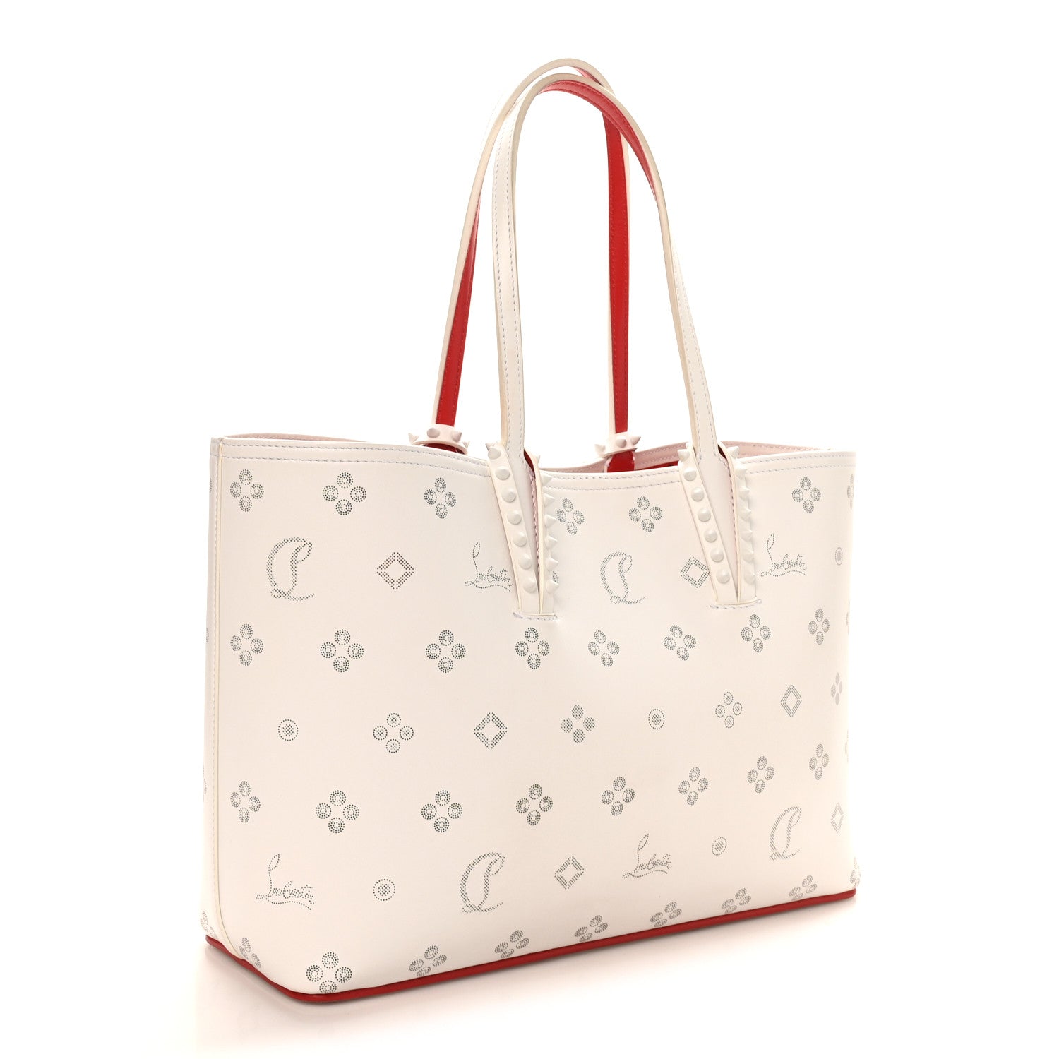 Christian Louboutin Calfskin Loubinthesky Mini East West Cabata Tote White 4 of 10