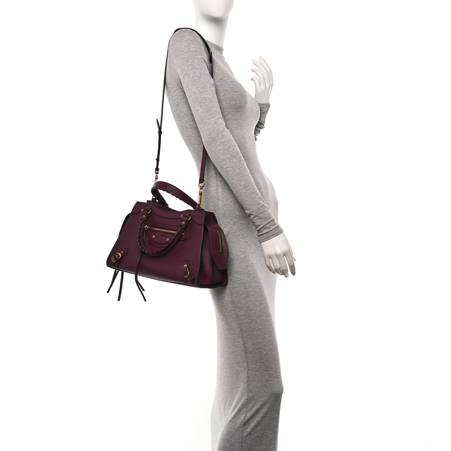Smooth Calfskin Brass Hardware Neo Classic S City Burgundy
