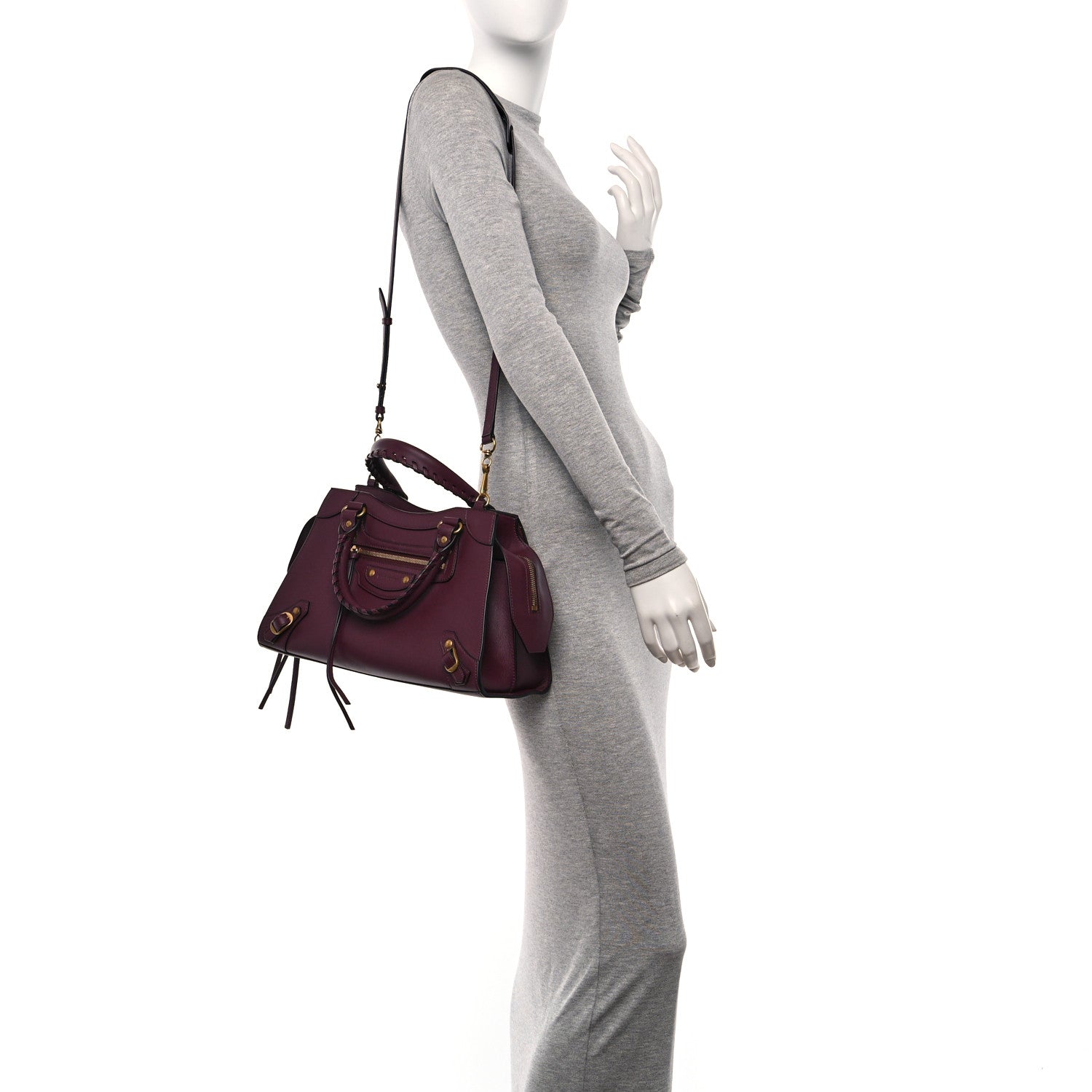 Balenciaga Smooth Calfskin Brass Hardware Neo Classic S City Burgundy 2 of 11