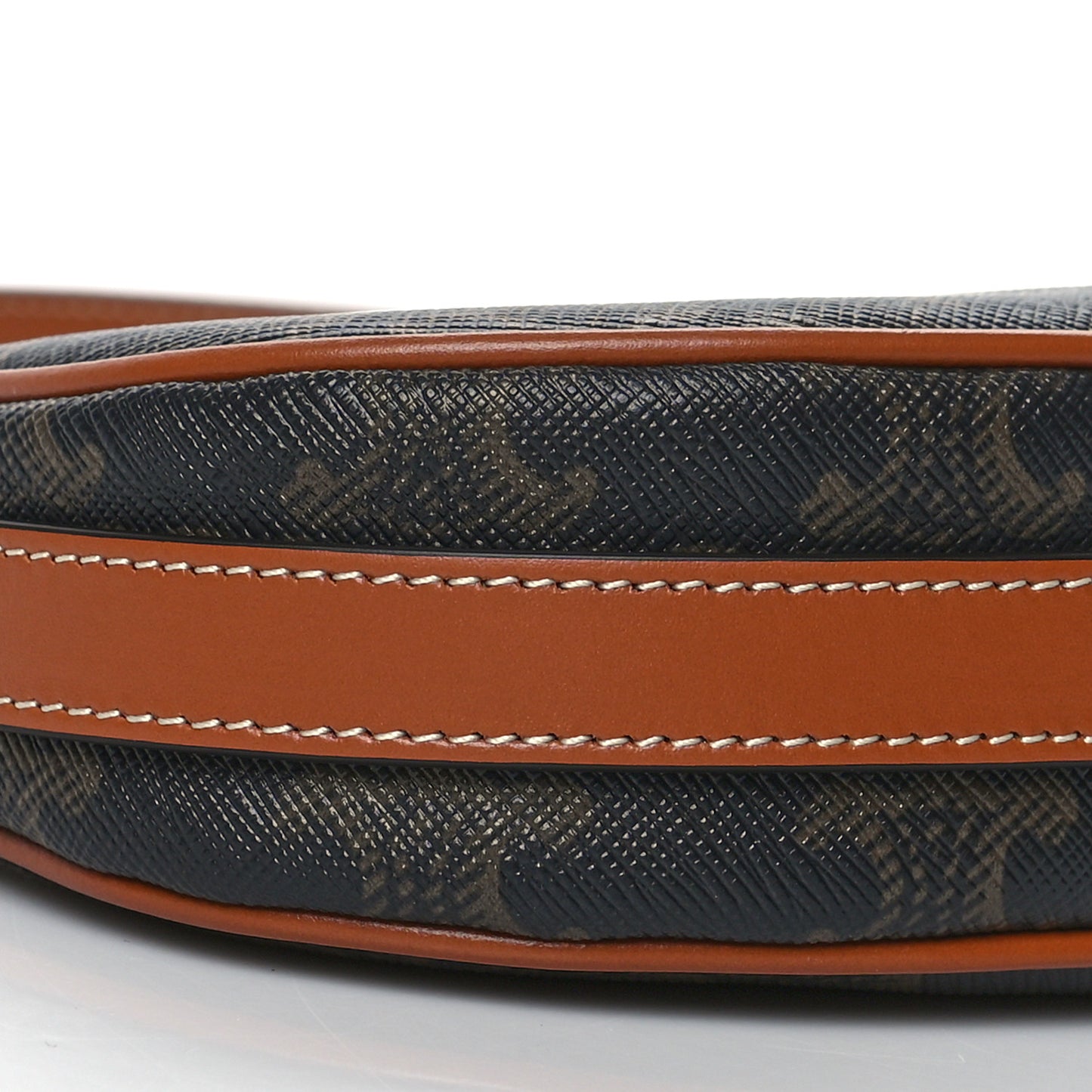 Canvas Calfskin Mini Ava Triomphe Shoulder Bag Tan