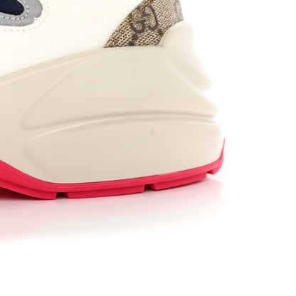Gucci GG Supreme Monogram Mix Monogram Womens Rhyton Sneakers 39 London Blue Beige Pale Pink 14 of 16