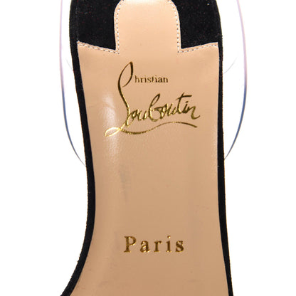 Christian Louboutin Veau Velours PVC Levitallo 100 Sandals 37.5 Black 8 of 9