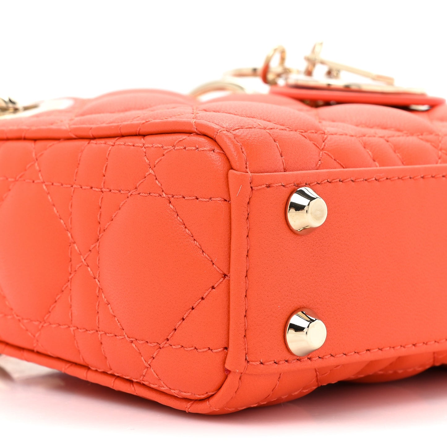 Lambskin Cannage Micro Lady Dior Orange