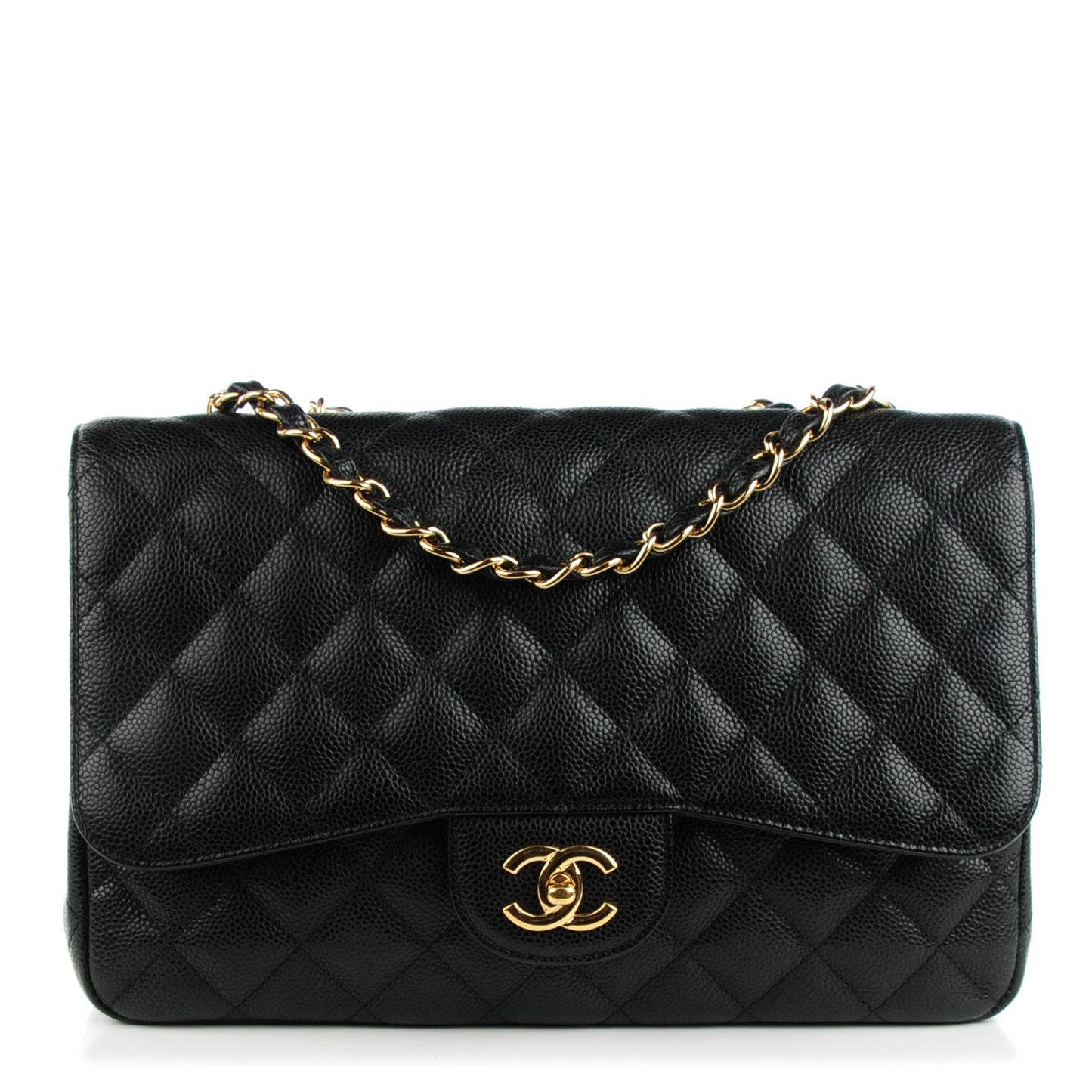Caviar Quilted Jumbo Single Flap Black