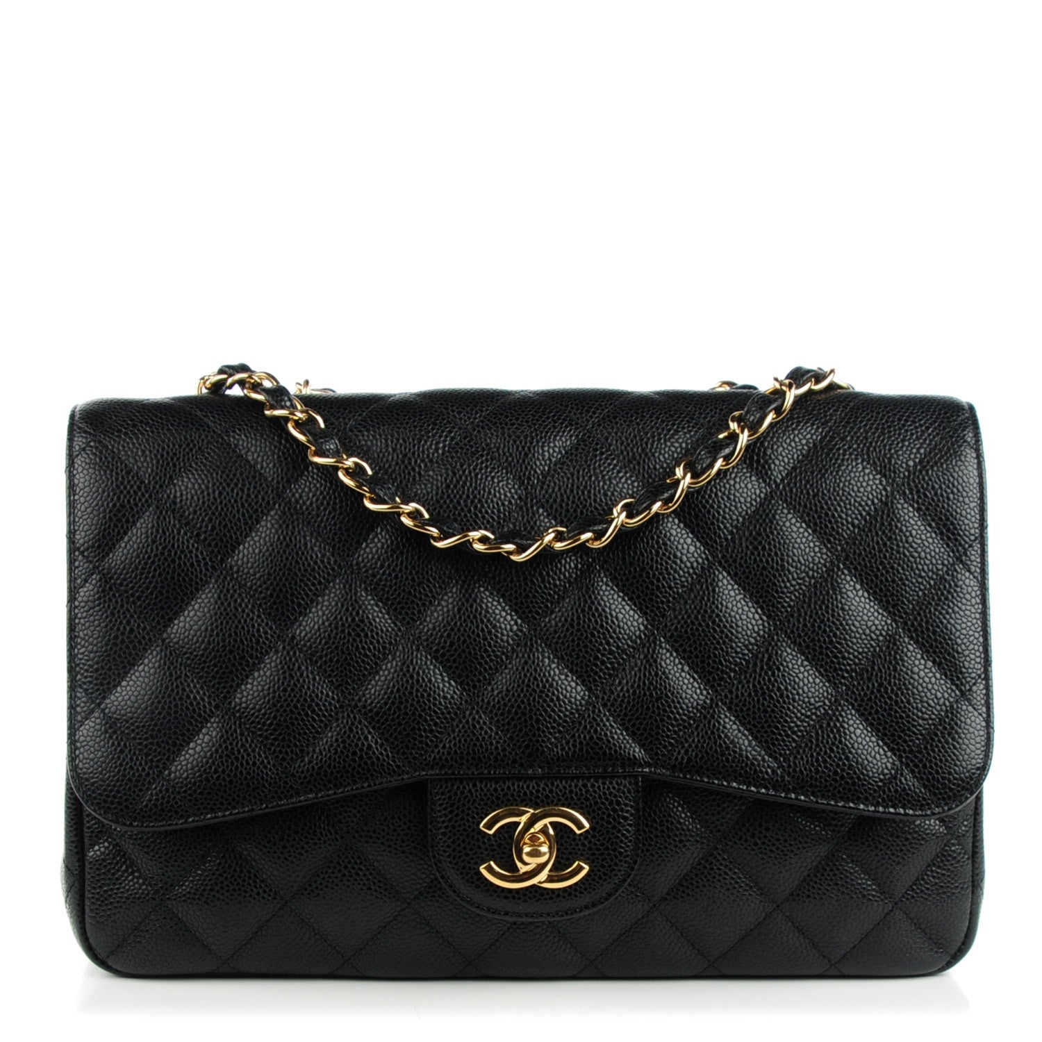 Chanel Caviar Quilted Jumbo Single Flap Black 1 of 7