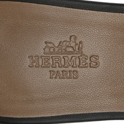 Hermes Calfskin Legend Wedge Sandals 36.5 Black 8 of 10