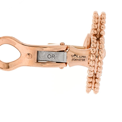 Van Cleef & Arpels 18K Rose Gold Diamond Vintage Alhambra Earrings 4 of 5