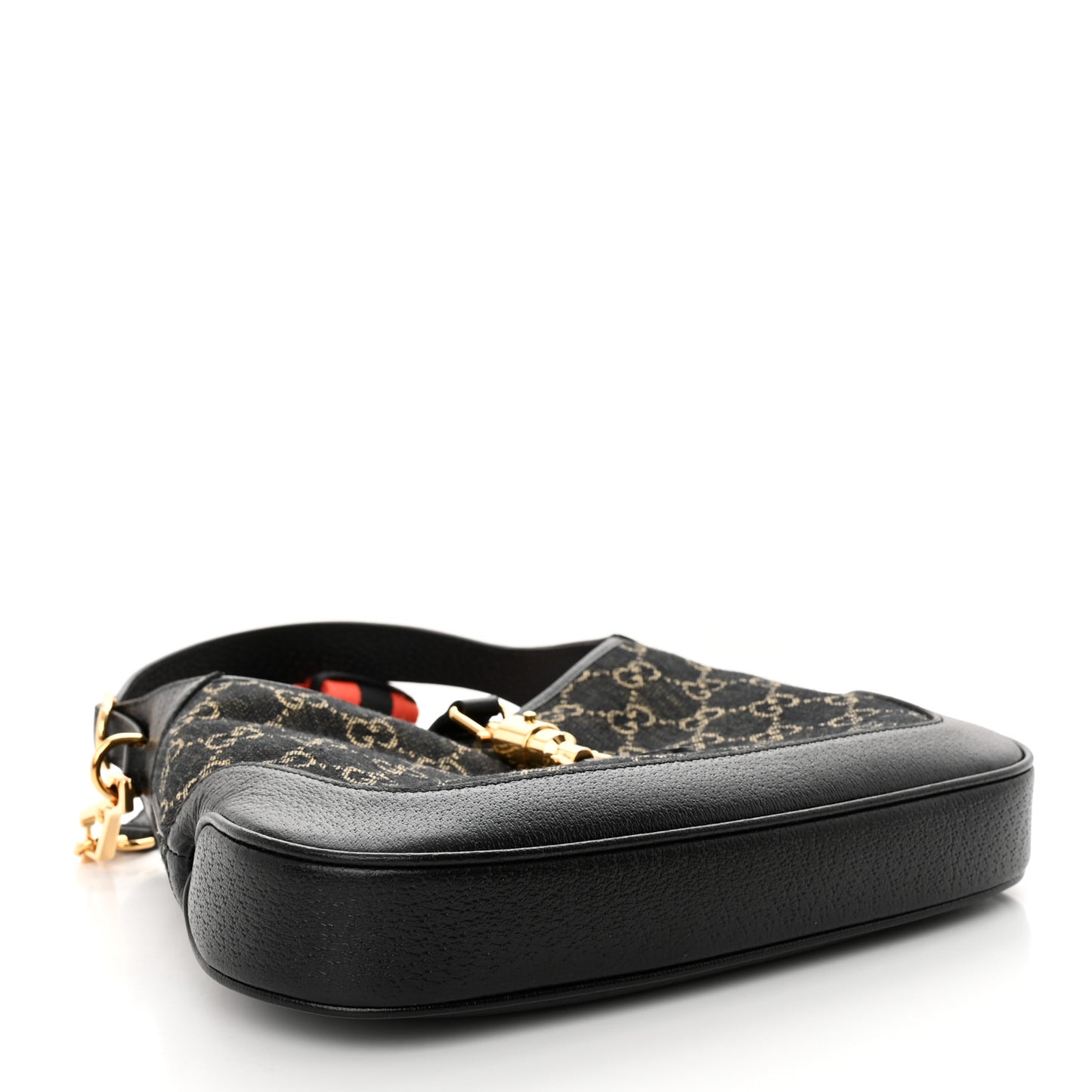 Jacquard Denim GG Monogram Small Jackie 1961 Hobo Black Ivory