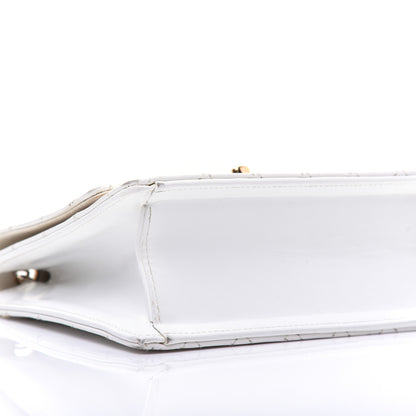 Chanel Glazed Calfskin Stitched Mini Square Flap White 6 of 19