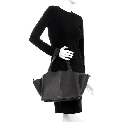 Celine Baby Grained Calfskin Small Tri-Fold Bag Anthracite 2 of 14