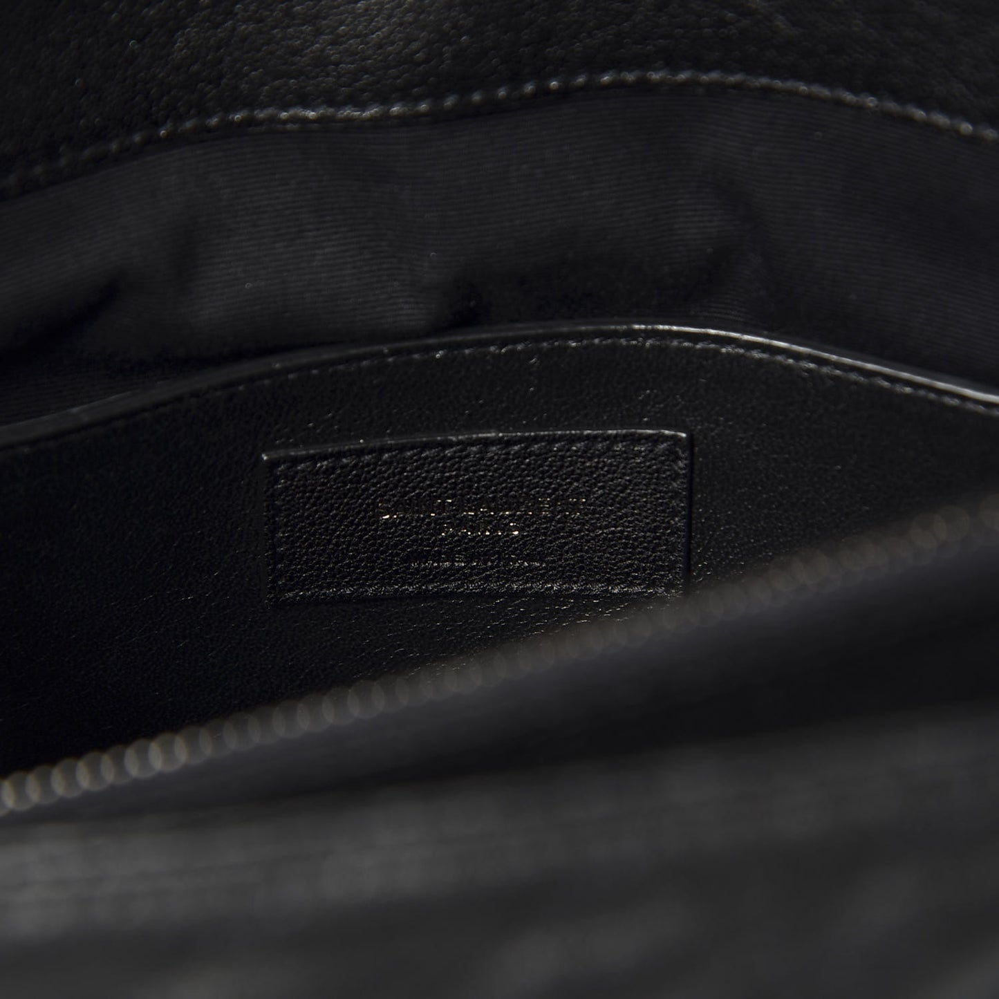 Sheepskin Matelasse Chevron Monogram Large College Satchel Black