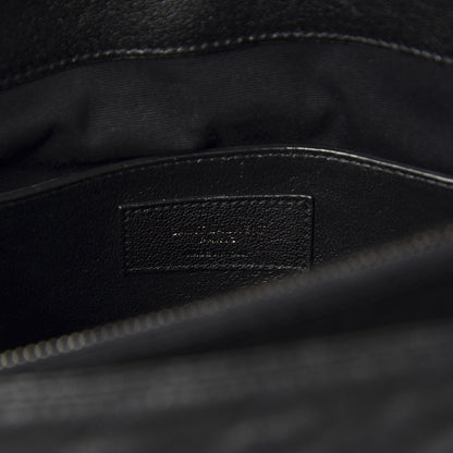 Saint Laurent Sheepskin Matelasse Chevron Monogram Large College Satchel Black 8 of 9