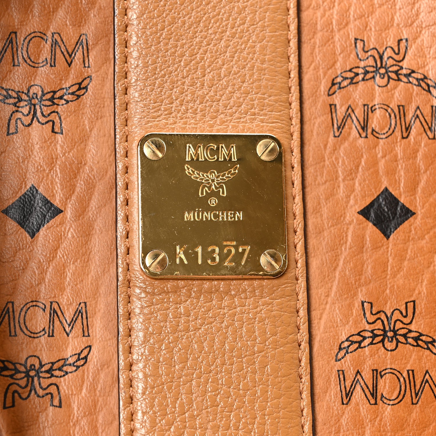 MCM Visetos Medium Liz Reversible Shopper Tote Cognac 1864841