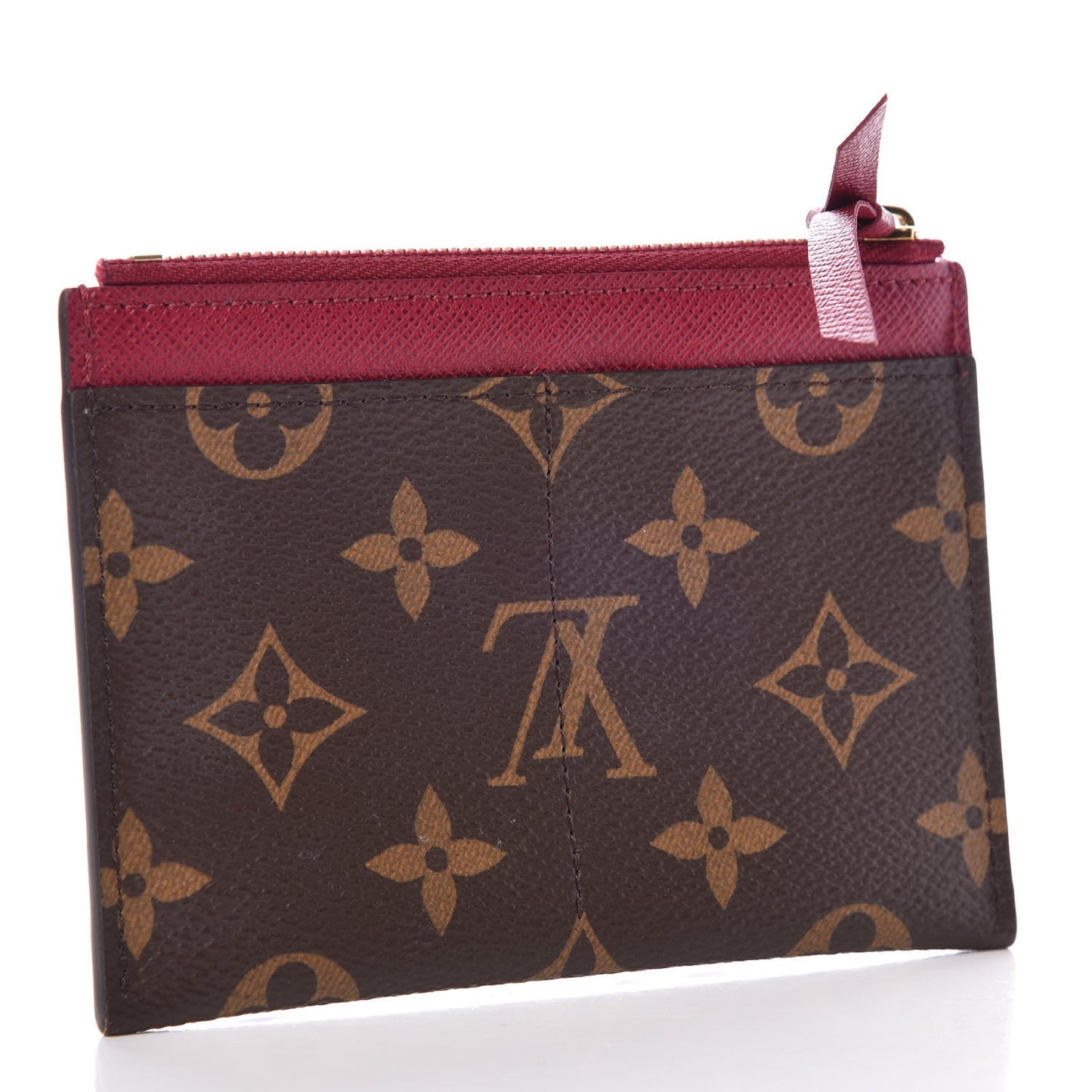 Monogram Zipped Card Holder Fuchsia
