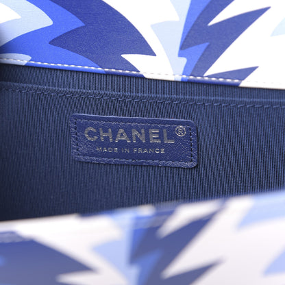 Chanel Printed Calfskin Medium Boy Flap Blue White 6 of 10