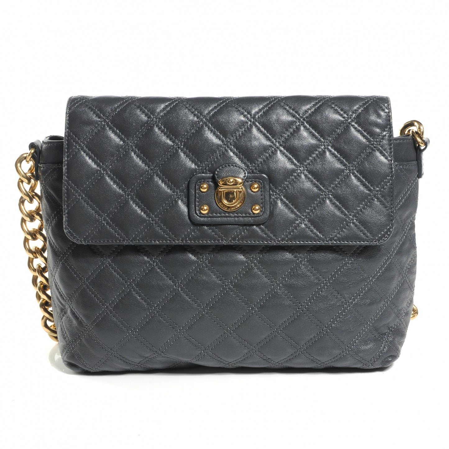 Leather Quilted The XL Single Shoulder Bag Grey