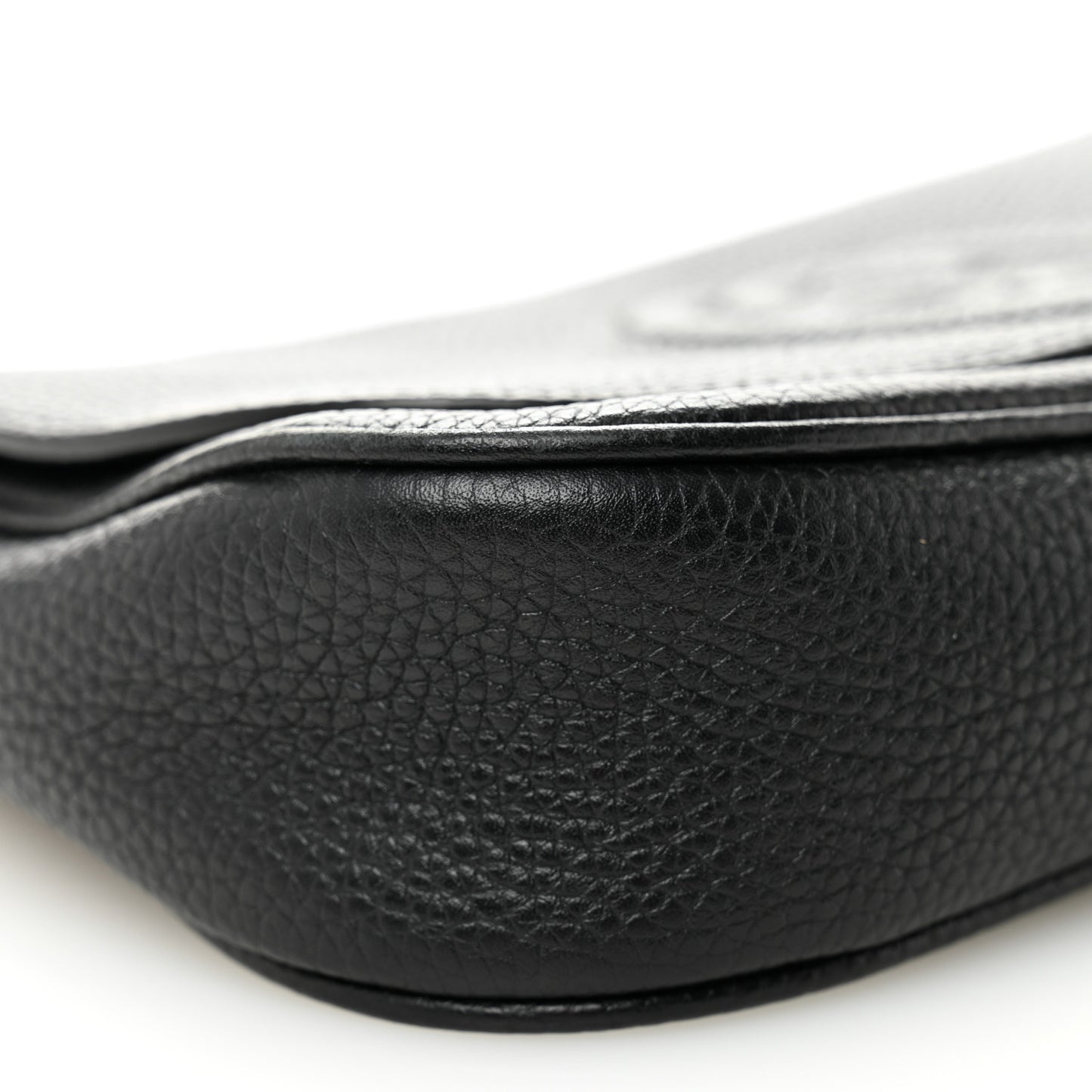 Pebbled Calfskin Medium Soho Flap Crossbody Black
