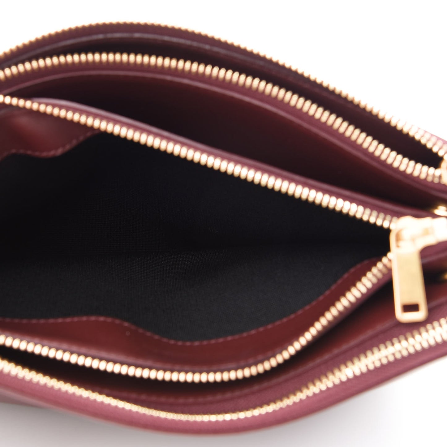 Lambskin Large Trio Crossbody Bag Burgundy