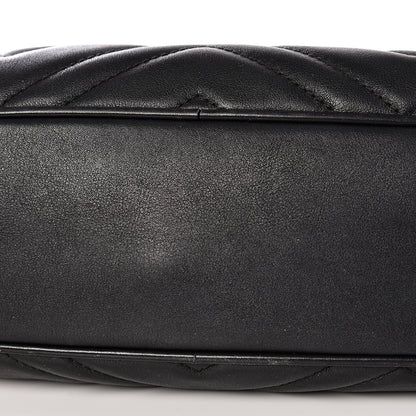 Gucci Calfskin Matelasse Small GG Marmont Chain Shoulder Bag Black 9 of 16