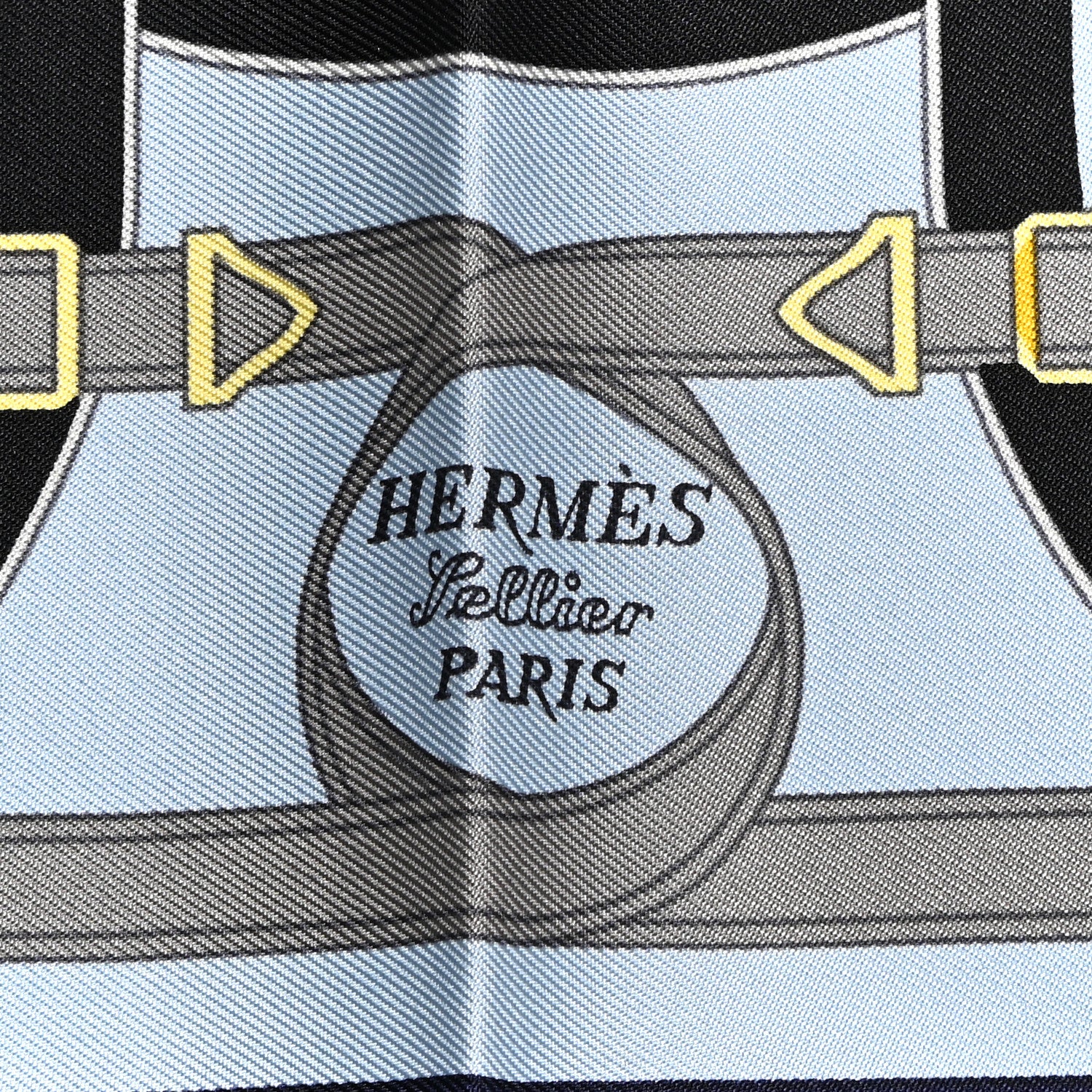 Hermes Silk Eperon D'Or Scarf 45 Marine Ciel Gold 2 of 5