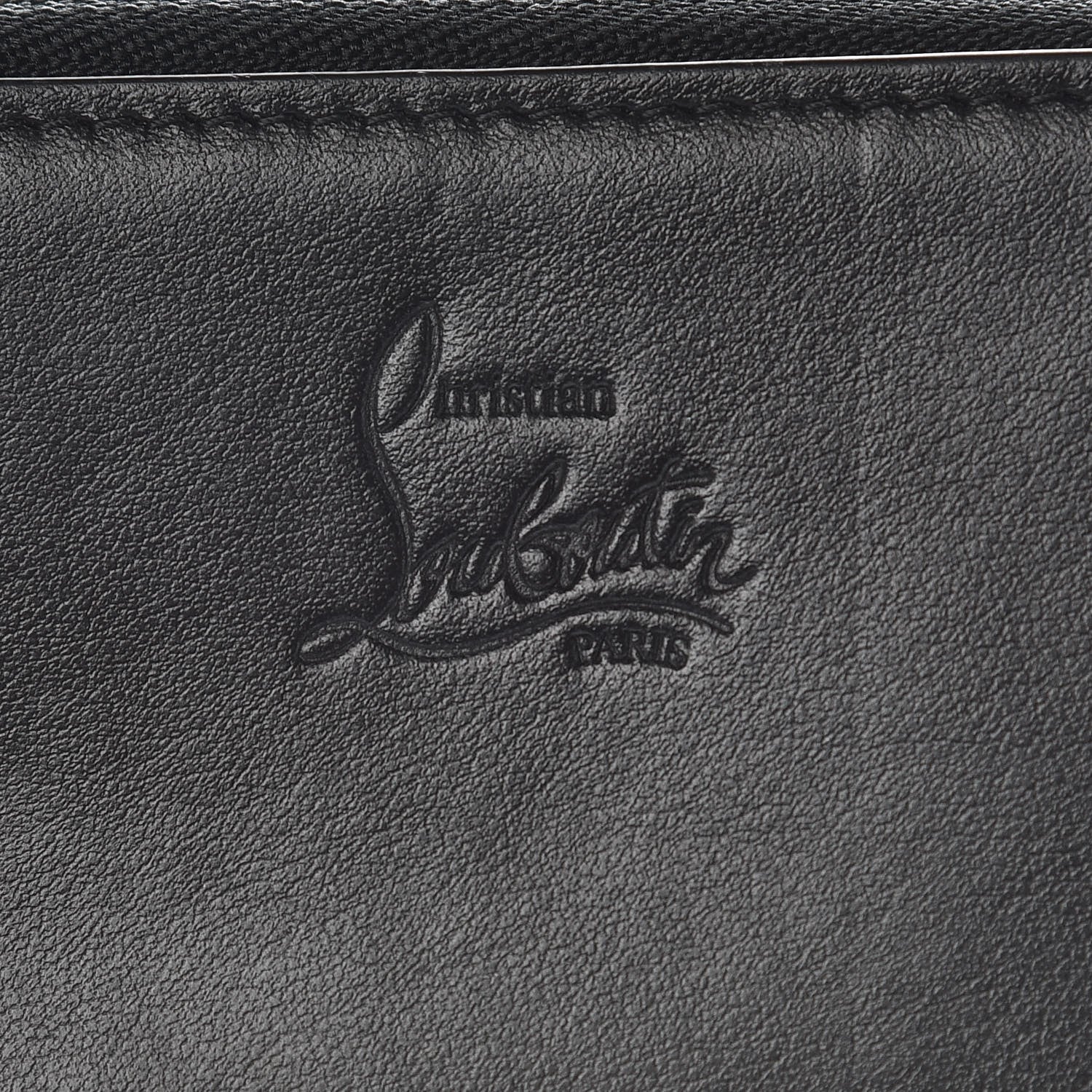 Christian Louboutin Calfskin Spiked Panettone Coin Purse Black 8 of 9