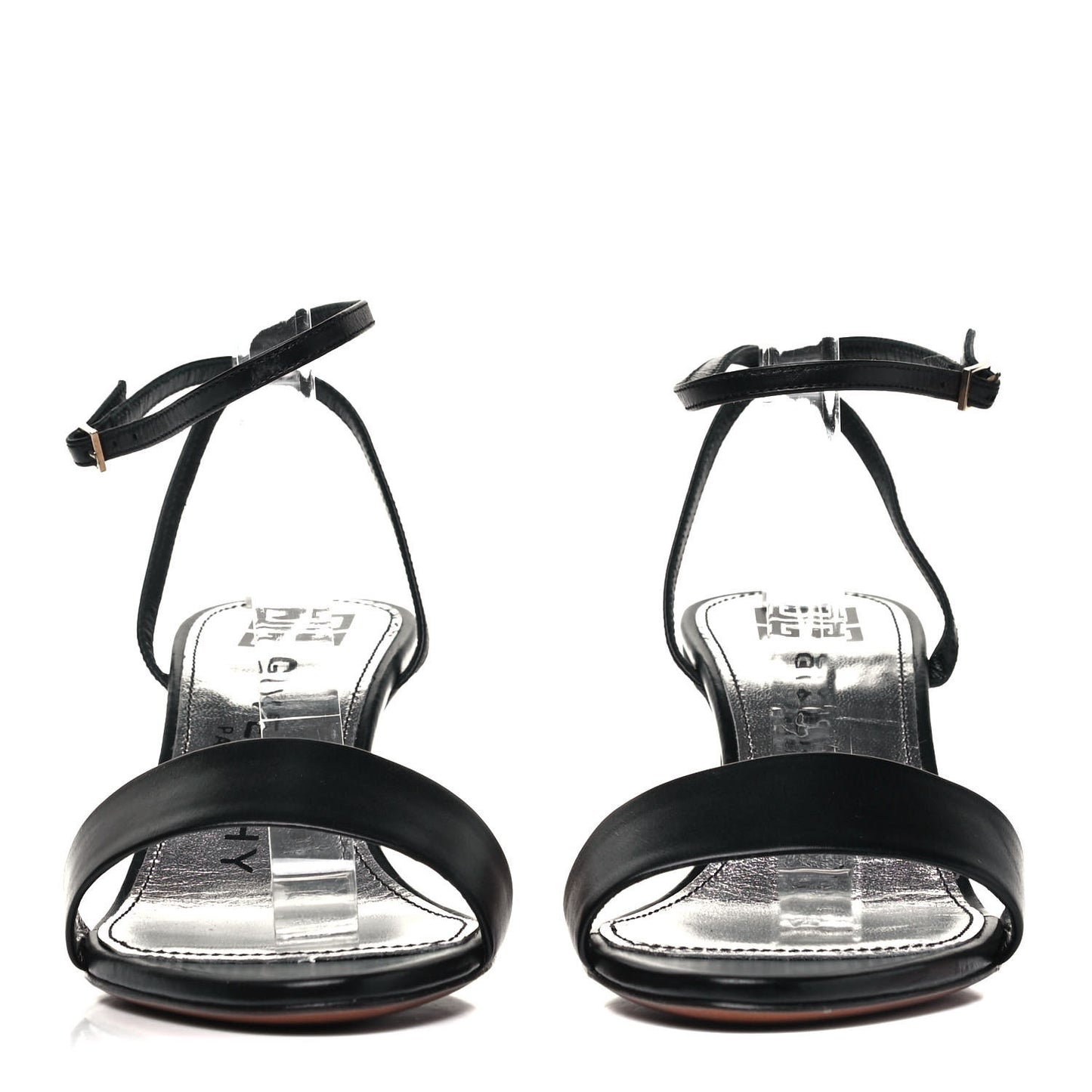 Smooth Calfskin Triangle Sandals 38 Black