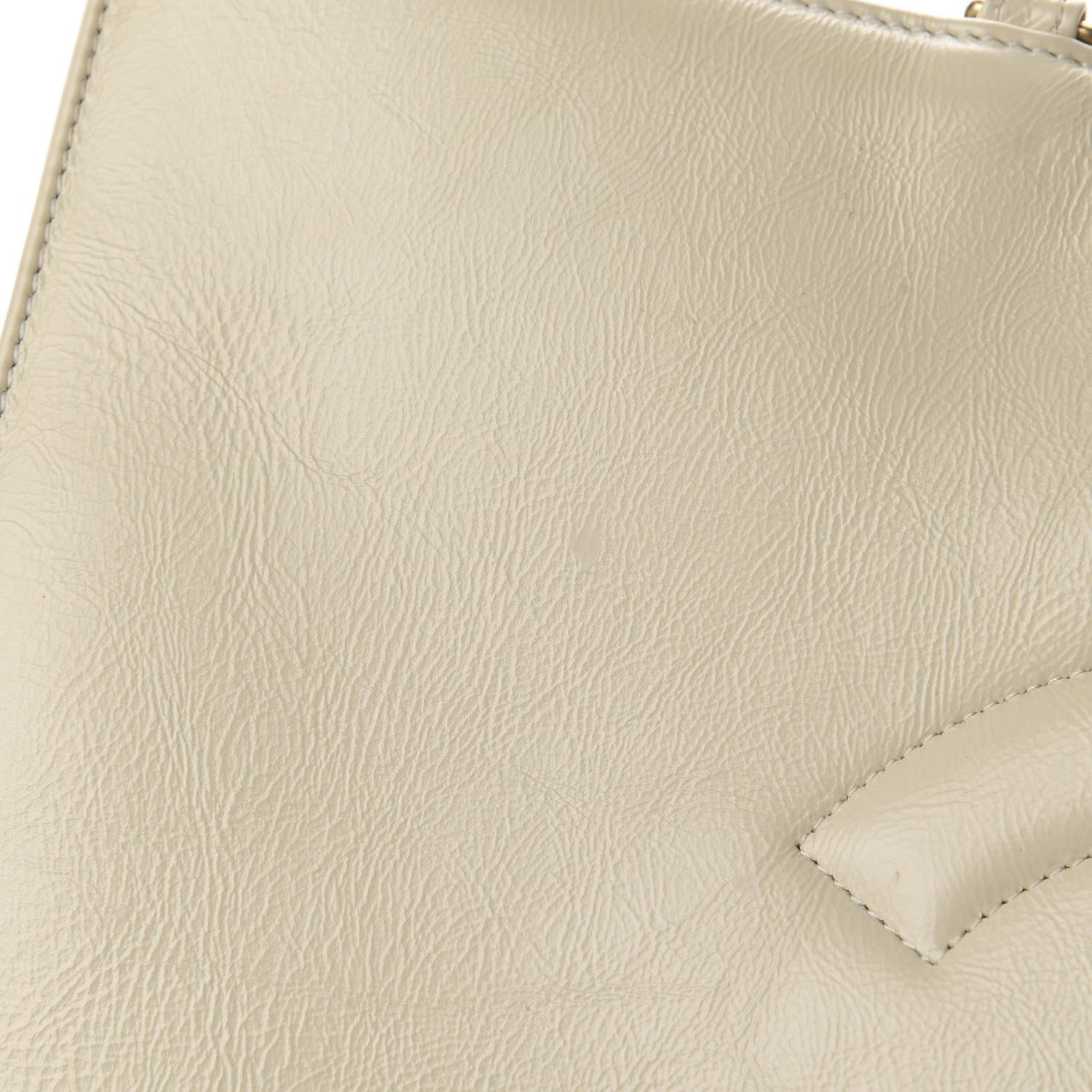 Chanel Glazed Aged Calfskin CC Tote White 10 of 18