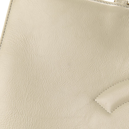 Chanel Glazed Aged Calfskin CC Tote White 10 of 18