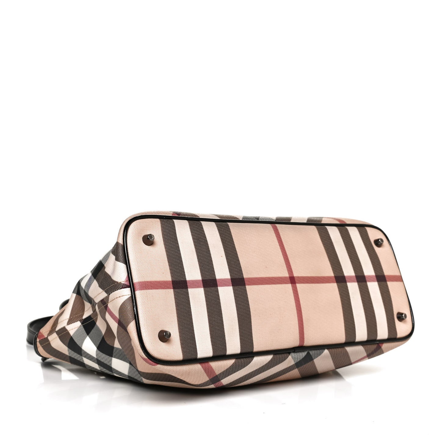 Patent Trim Nova Check Shopper Tote Black