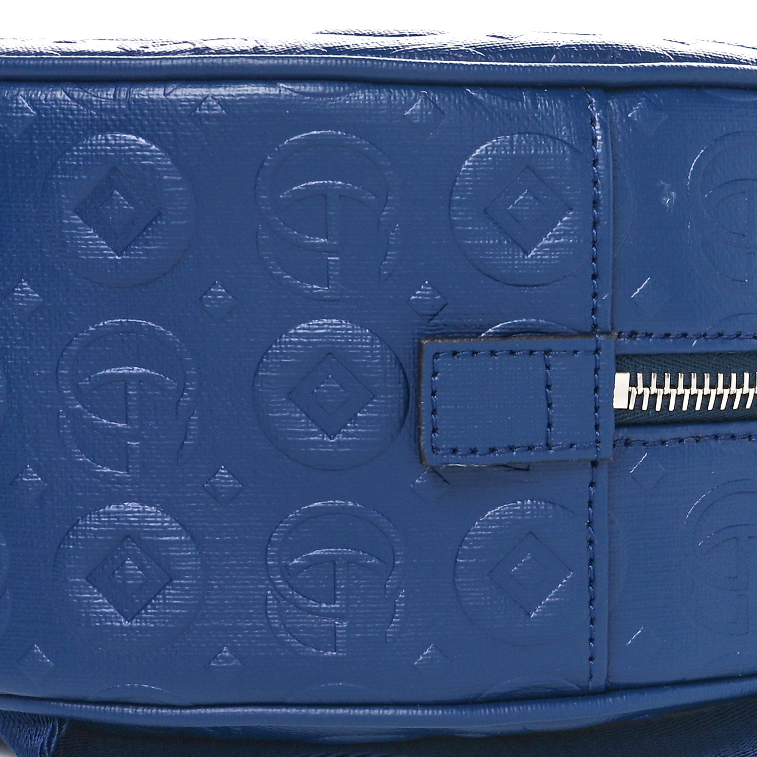 Gucci Textured Dollar Calfskin Web Debossed GG Kids Backpack Blue Agata 9 of 9