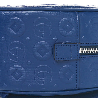 Gucci Textured Dollar Calfskin Web Debossed GG Kids Backpack Blue Agata 9 of 9