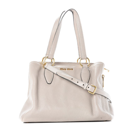 Miu Miu Vitello Daino Tote Pomice 1 of 10